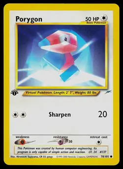 Pokemon Card - Porygon Neo Destiny 78/105 Common 1st Edition - Image 1