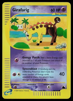 Pokemon Card - Girafarig Skyridge 58/144 Common Reverse Holo - Image 1