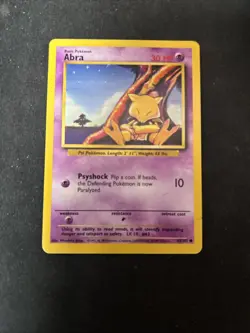Abra 43/102 Base Set Common Pokemon Card Unlimited Edition WOTC D54 - Image 1