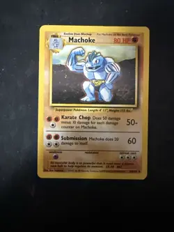 Machoke Base Set 34/102 Uncommon Pokemon Card Unlimited 1999 D13 - Image 1