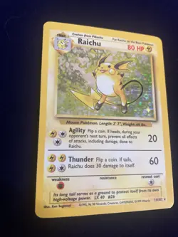Raichu 14/102 1999 WOTC Pokemon: Base Set Holo Rare Vintage Card - Image 3