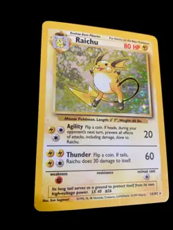 Raichu 14/102 1999 WOTC Pokemon: Base Set Holo Rare Vintage Card - Image 4