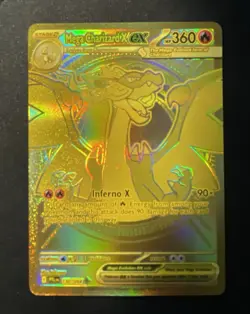 Pokemon Gold Mega Charizard X Phantasmal Flames Card - Image 1
