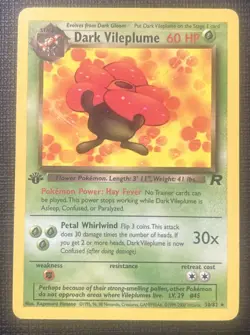 Dark Vileplume 1st Ed 30/82 Non-Holo Rare Team Rocket Pokemon Card - Image 1