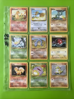 Pokemon Cards Lot of 9 Base Set Regular Common Vintage 1999 Unlimited - Image 1