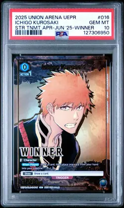 2025 Union Arena Card Ichigo Kurosaki C UEPR/BLC-2-016 Bleach Winner PSA 10 - Image 1
