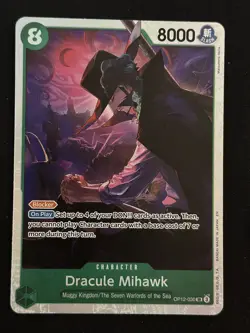 Dracule Mihawk SR Legacy of the Master OP12-030 LP-NM One Piece Card - Image 1