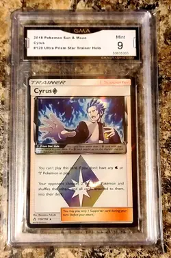 Pokemon Cyrus 120/156 Holo Rare GMA 9 MINT GRADED CARD - Sun & Moon Ultra Prism - Image 1