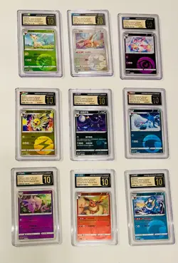 Pokemon CGC Pristine 10 Graded 9 Card Lot Gem Pack Pokeball w/ Umbreon & Eevee - Image 1