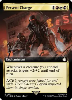 MTG Foil - Fervent Charge (Extended Art) (Surge Foil) - 1005 / NM / English - Image 1