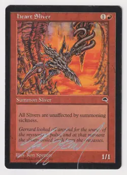Silver Signed Heart Sliver HP Tempest Artist Ron Spencer 1997 MTG Magic Vintage! - Image 1
