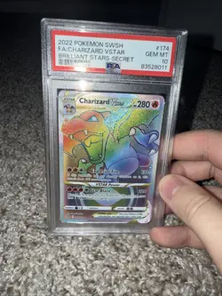 2022 Pokemon SWSH FA/Charizard VSTAR Brilliant Stars Secret #174 PSA 10 Gem Mint - Image 1