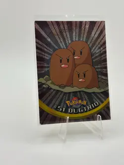 1999 Topps Pokemon TV #51 Dugtrio Silver Foil Black Logo (Rays 2nd Print) LP - Image 1