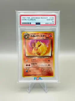 PSA 10 Pokemon 1997 Rocket Dark Flareon #136 Japanese - Image 1