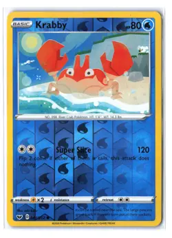 Krabby (043) Common SWSH01: Sword & Shield Base Set 043/202 NM Pokemon TCG - Image 1