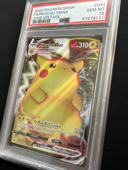 2020 POKEMON SWORD & SHIELD VIVID VOLTAGE #044 PIKACHU VMAX VIVID VOLTAGE PSA 10 - Image 2