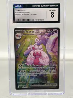 Tinkaton EX 262/193 illustration rare Pokemon Paldea Evolved CGC Grading Mint 8 - Image 1