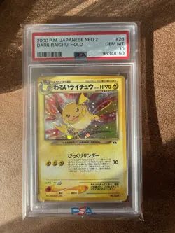 Carte Pokemon Dark Raichu Holo #26 Neo Japonais 2 PSA 10 Japanese - Image 1