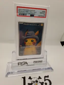 2023 POKEMON SVP EN-SV BLACK STAR PROMO #085 PIKACHU WITH GREY FELT HAT PSA 10 - Image 1