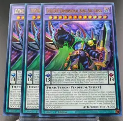 3x Yugioh D/D/D/D Dimensional King Arc Crisis Ultra Rare Doom of Dimensions - Image 1