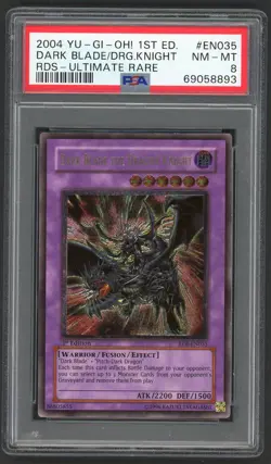 DARK BLADE DRAGON KNIGHT YUGIOH RISE OF DESTINY #RSD-EN035 ULTIMATE 1st Ed PSA 8 - Image 1