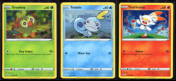 3x Cosmos Holos Card Set - Grookey, Sobble, Scorbunny 010/202 054/202 030/202 - Image 1