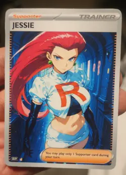 Jessie - Pokemon - Waifu - Goddess - DIY - Full Art - Glossy - Trainer Card - Image 1