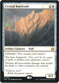 Crystal Barricade - 0007 - Foundations - Magic the Gathering (MTG) NM/M - Image 1