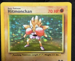 Pokemon Hitmonchan 7/102 Base Set Holo Rare 1999 WOTC Authentic MP - Image 3