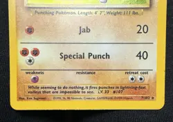 Pokemon Hitmonchan 7/102 Base Set Holo Rare 1999 WOTC Authentic MP - Image 5