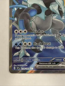 Pokemon TCG Black Kyurem EX Ultra Rare Card #218/191 Surging Sparks - Image 5