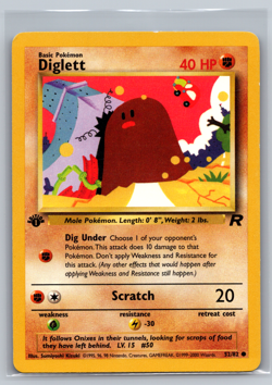 Pokemon 1st Edition Diglett Common Team Rocket 52/82 LP - Image 1