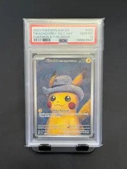 2023 Pokemon SVP En Pikachu Grey Felt Hat Van Gogh #085 PSA 10 - Image 5