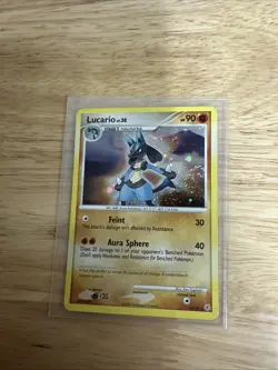 LUCARIO 6/130 Diamond & Pearl HOLO BLEED DOUBLE SWIRL rare Pokemon TCG card HP - Image 1