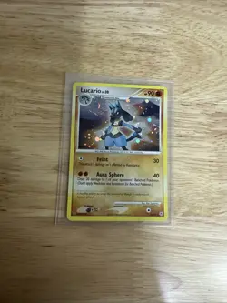 LUCARIO 6/130 Diamond & Pearl HOLO BLEED DOUBLE SWIRL rare Pokemon TCG card HP - Image 2