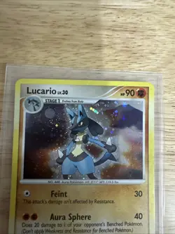 LUCARIO 6/130 Diamond & Pearl HOLO BLEED DOUBLE SWIRL rare Pokemon TCG card HP - Image 3