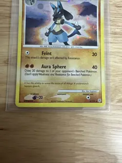 LUCARIO 6/130 Diamond & Pearl HOLO BLEED DOUBLE SWIRL rare Pokemon TCG card HP - Image 4