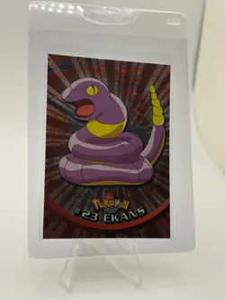 Ekans #23 Topps Holo Foil Series 1 Black Logo Pokemon Card TV Animation Rays LP - Image 1
