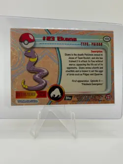 Ekans #23 Topps Holo Foil Series 1 Black Logo Pokemon Card TV Animation Rays LP - Image 2