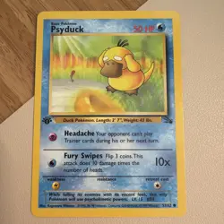 Psyduck 53/62 Fossil Regular 1st Edition Pokemon WOTC LP - Image 1