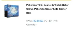 Pokemon TCG: Scarlet & Violet-Stellar Crown Pokemon Center Elite Trainer Box - Image 2