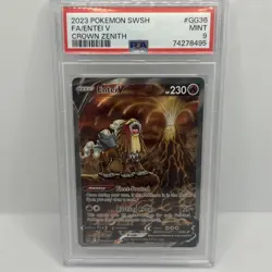 2023 POKEMON SWORD & SHIELD CROWN ZENITH #GG36 FULL ART/ENTEI V PSA 9 - Image 1