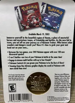 Pokemon - Sapphire Kyogre Limited Edition Holographic Collectible Coin Sealed - Image 3