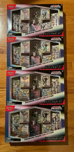 🚨Lot of 4! Pokemon Prismatic Evolutions Premium Figure Collection 4 Boxes - Image 1