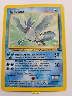 Pokemon TCG | Articuno - 17/62 Non-Holo | Fossil Set 1999 | Vintage Rare - Image 1
