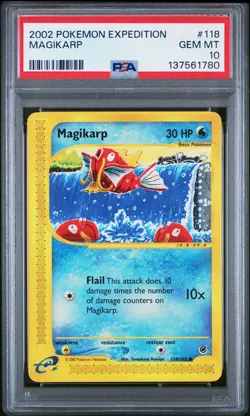 2002 Pokemon Expedition #118 Magikarp PSA 10 GEM MINT - Image 1