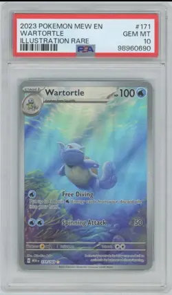 2023 Pokemon Wartortle 171/165 Sv: Scarlet & Violet 151 Holo PSA 10 - Image 1