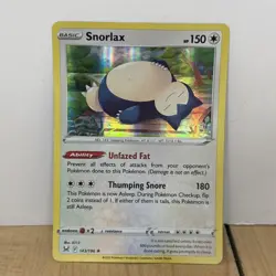 Snorlax 143/196 Lost Origin Holo Rare Pokemon Card 2022 Sword Shield - Image 1