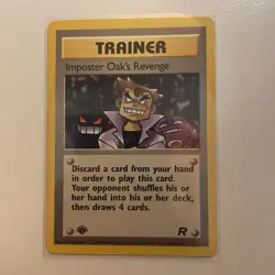 Imposter Oak’s Revenge 76/82 1st Edition Team Rocket Pokemon Card NM - Image 1