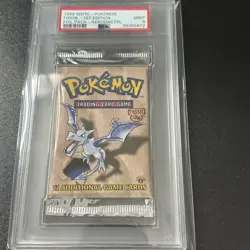 1999 POKEMON FOSSIL PACK 1ST ED-AERODACTYL FOIL PSA 9 - Image 1